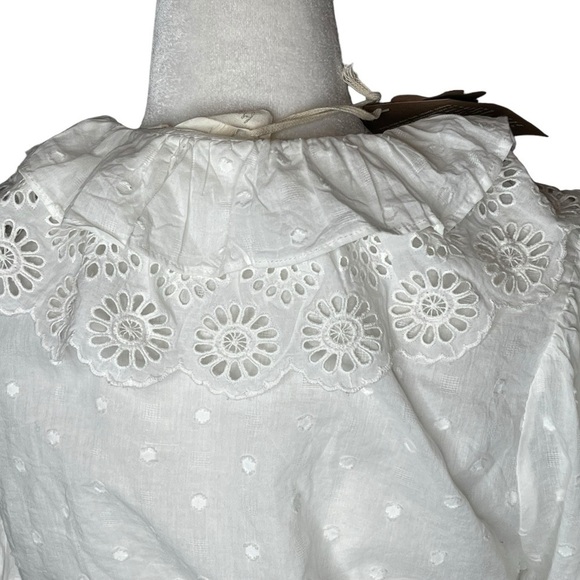 Anthropologie Forever That Girl Lacy Ruffled Wrap Blouse See all Blouse L NWT - Picture 9 of 16